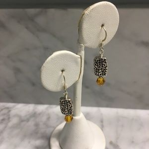Pewter and Swarovski Crystal Earrings